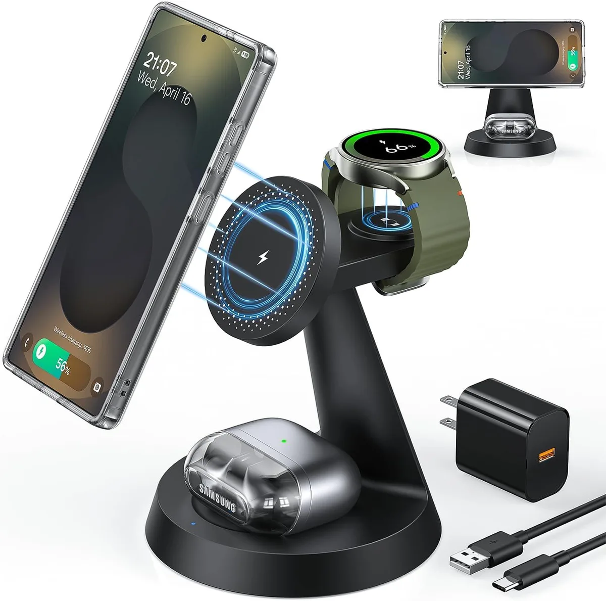 FLEANE FLEANE Magnetic Wireless Charger 3 in 1 Charging Station — product photo