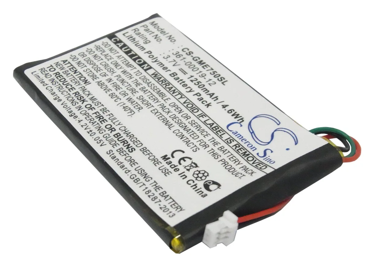  Cameron Sino 1250mAh 3.7V Battery for Garmin Edge 605 705 PN 361-00019-12 — product photo