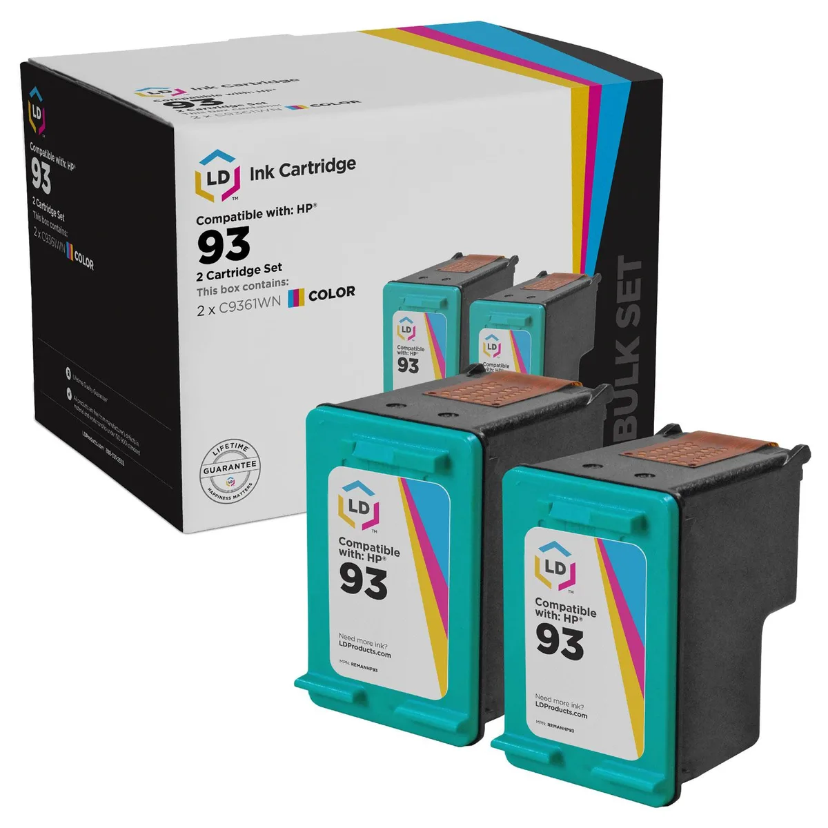 LD Products LD Products Remanufactured Ink Cartridge HP 93 Color 230 Pages 2-Pack — product photo