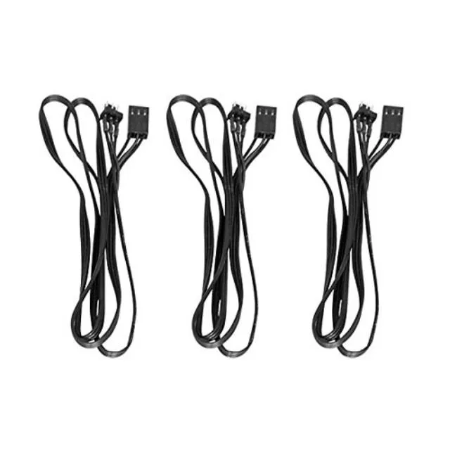Phobya Phobya 3-Pin Fan Extension Cable 80cm Black 3-Pack — product photo