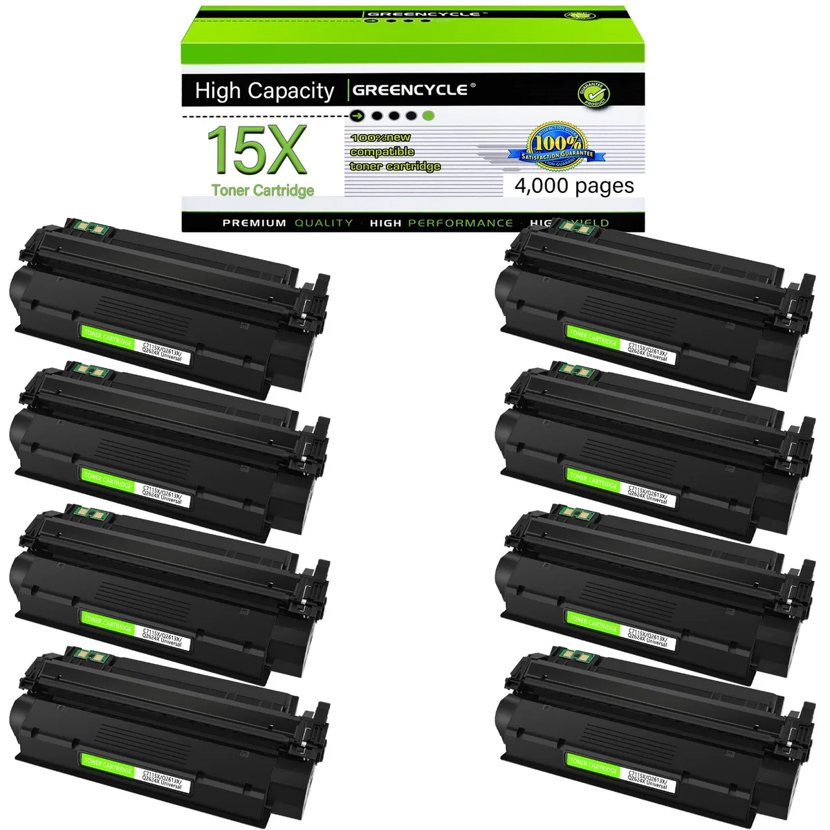 GREENCYCLE GREENCYCLE C7115X toner cartridge 8-pack black 4000 pages — product photo