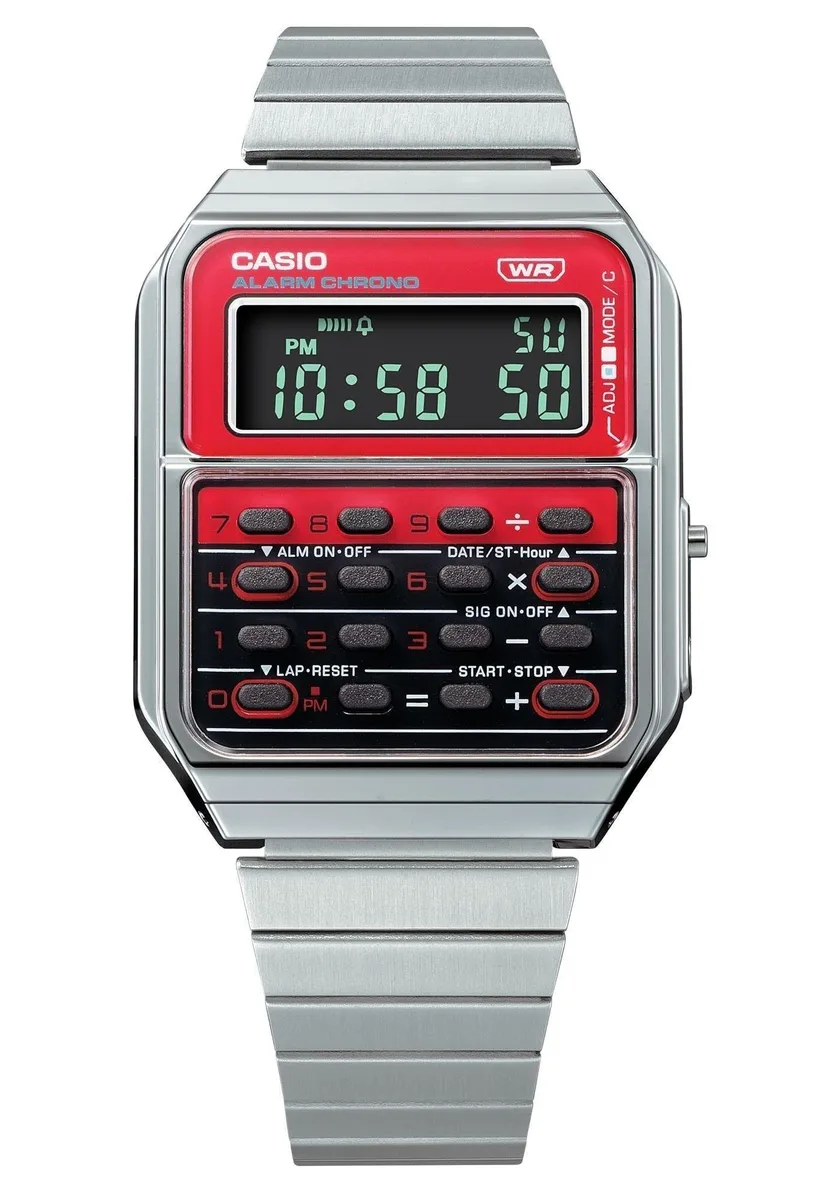 CASIO Casio CA-500WE-4B Calculator Watch Black Red Dial 34.40 mm — product photo