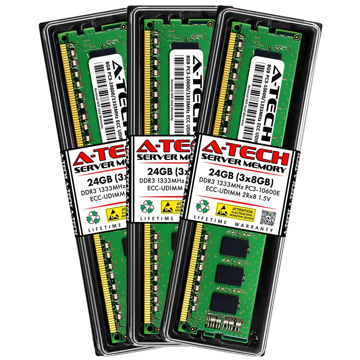 A-Tech A-Tech 24GB (3x8GB) DDR3 1333MHz ECC UDIMM memory upgrade for Mac Pro 2010/2012 — product photo