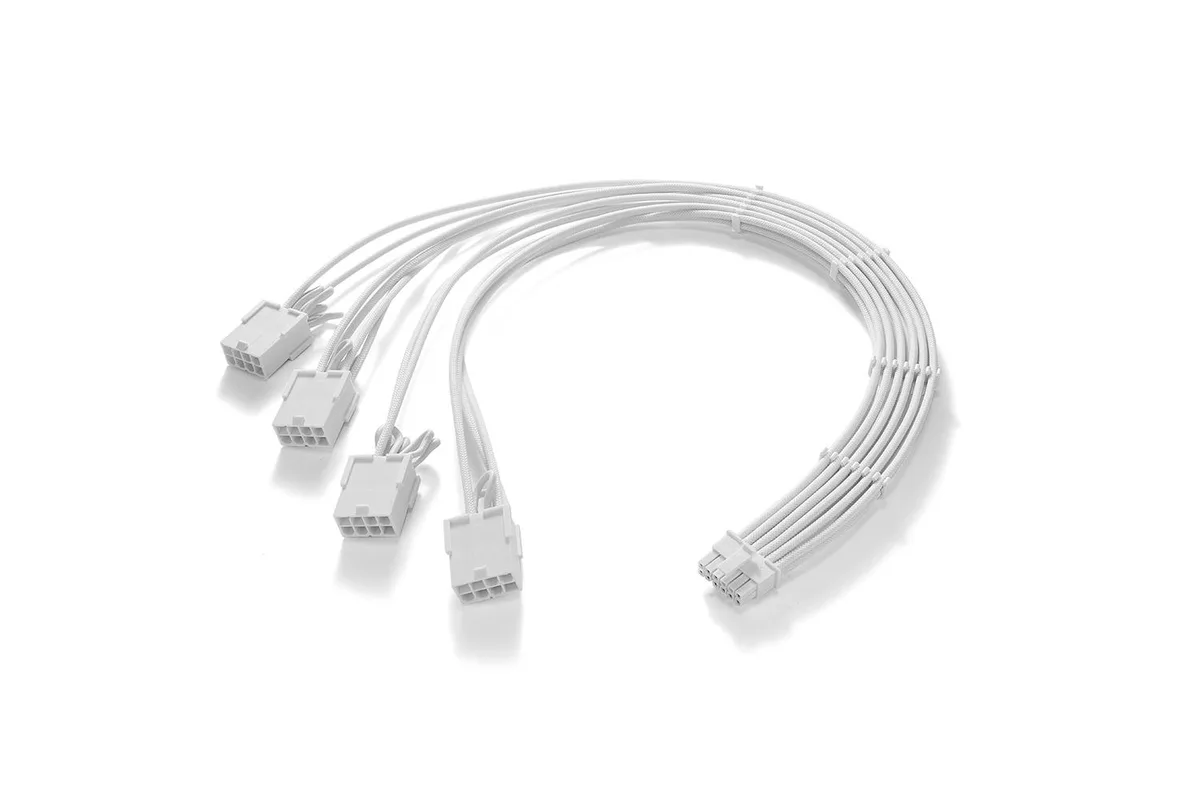 FormulaMod FormulaMod 16AWG 12VHPWR to 4x8Pin PCIe 5.0 Extension Cable 17.7in White — product photo