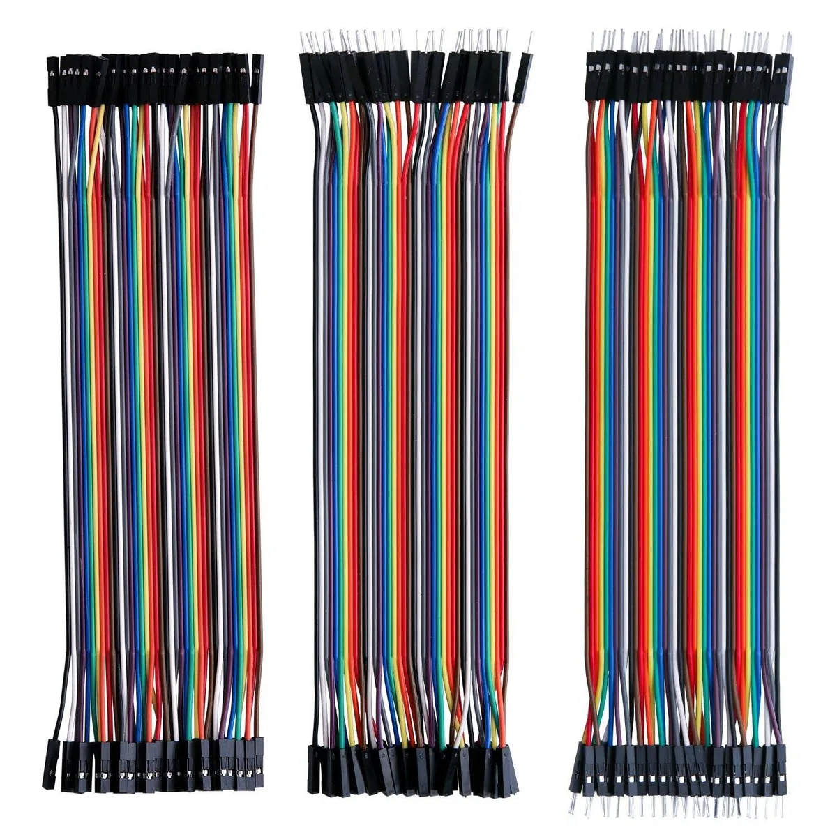Multicolored Dupont jumper wires kit 120 pieces 40 pin 20 cm length