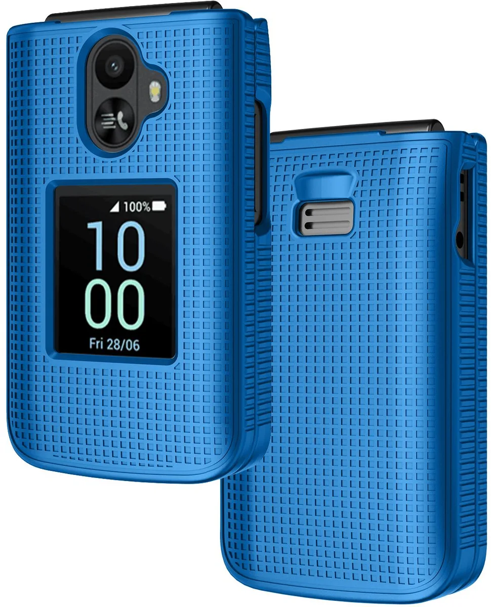Nakedcellphone Nakedcellphone Grid Texture Hard Case for TCL Flip 3 (2024, T435) - Cobalt Blue — product photo