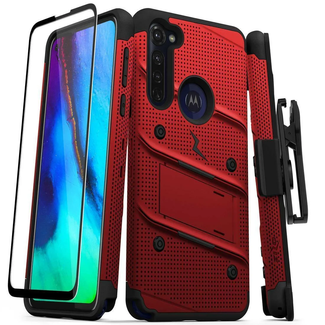 Zizo Zizo BOLT Series Moto G Stylus (2020) Case Red & Black — product photo