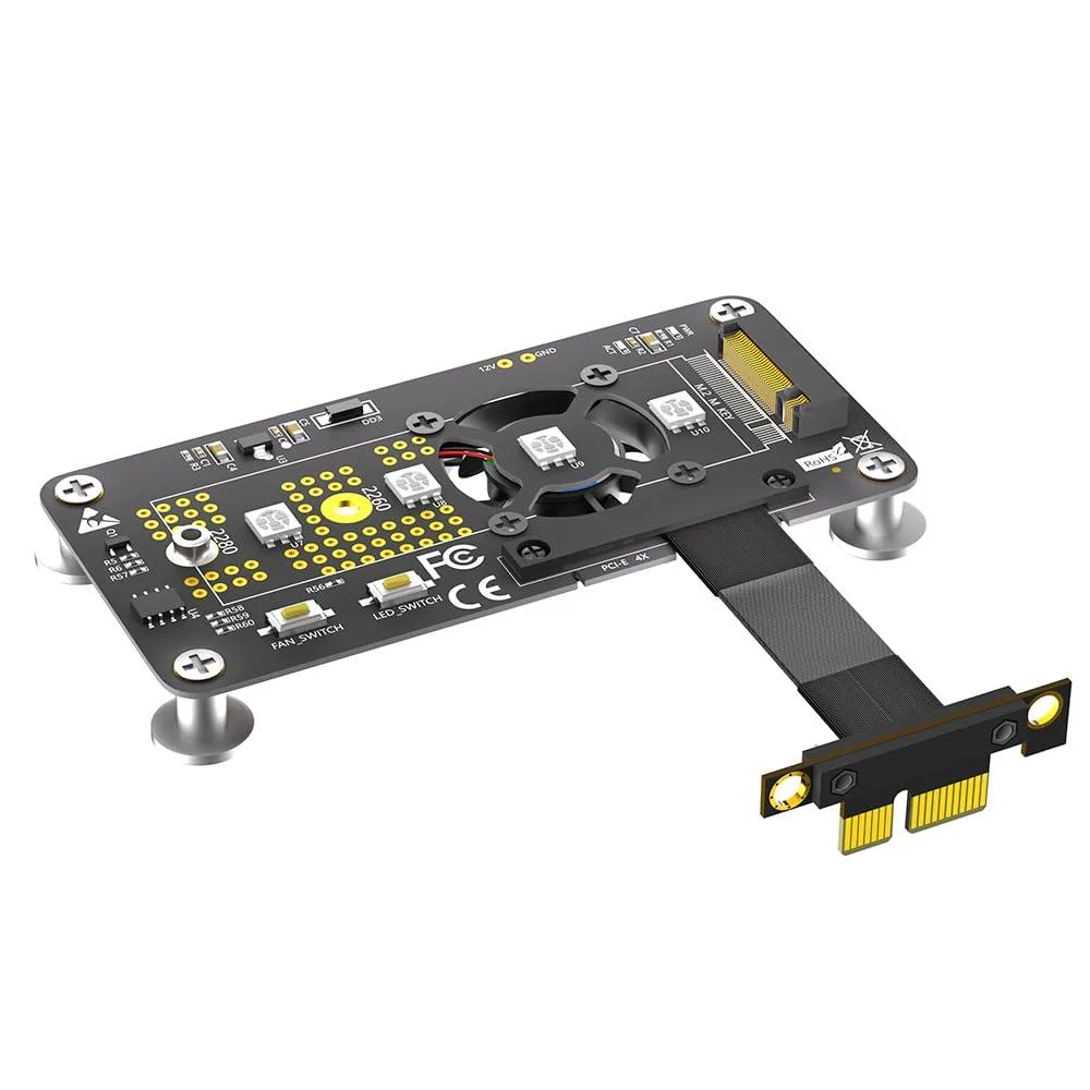 Fervit Fervit M.2 M-Key NVME to PCIe x1 Adapter with Fan LED 2242 2260 2280 — product photo