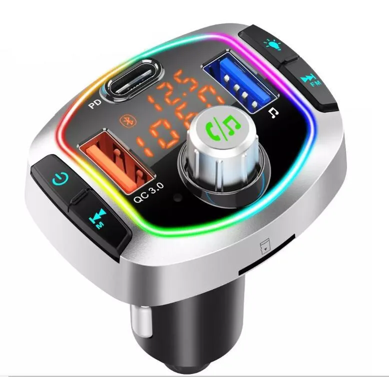 WRIARICH WRIARICH BC63 Car Electronics Accessory Bluetooth 5.0 FM Transmitter QC3.0 USB-C 18W — product photo