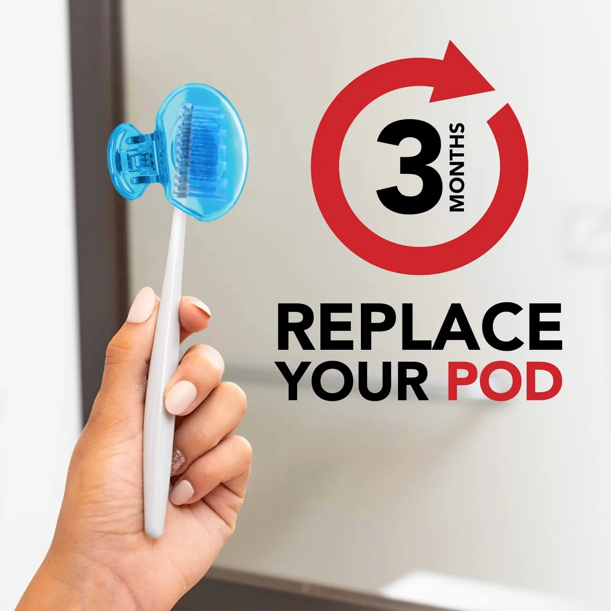  Steripod Clip-On Toothbrush Protector 2 Pack Pink Blue — product photo