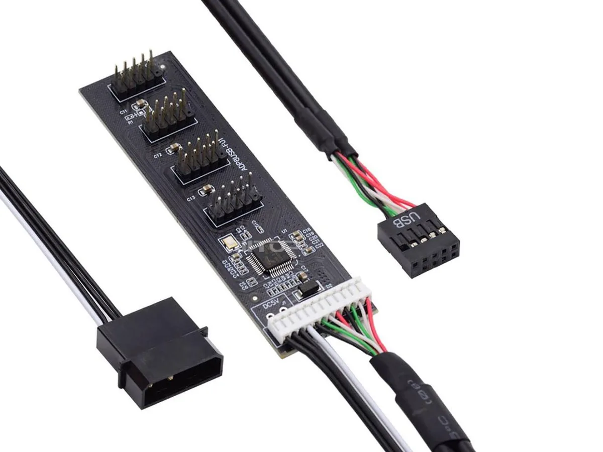 RIITOP RIITOP USB 2.0 9pin 10pin Header 1 to 4 Female Splitter Cable — product photo