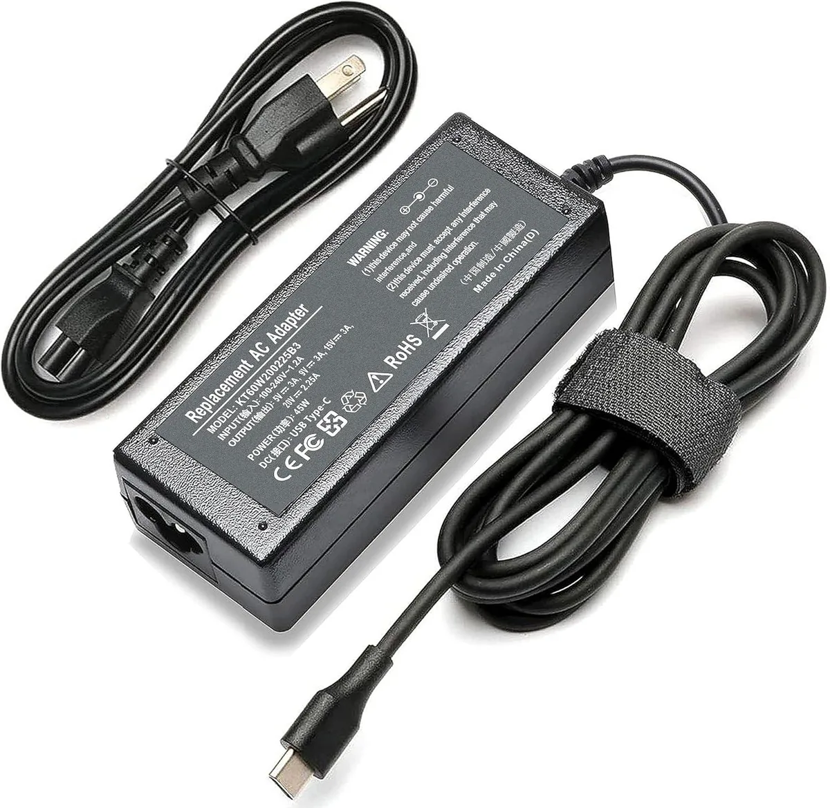 Kenuco Kenuco USB-C AC Adapter 45W for HP Chromebook X360 14 G5 G6 — product photo