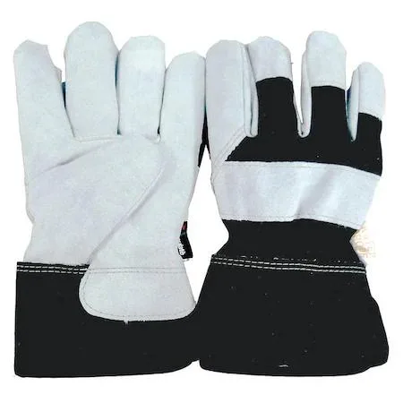 Pair of split cowhide leather palm gloves with Thinsulate lining and safety cuff