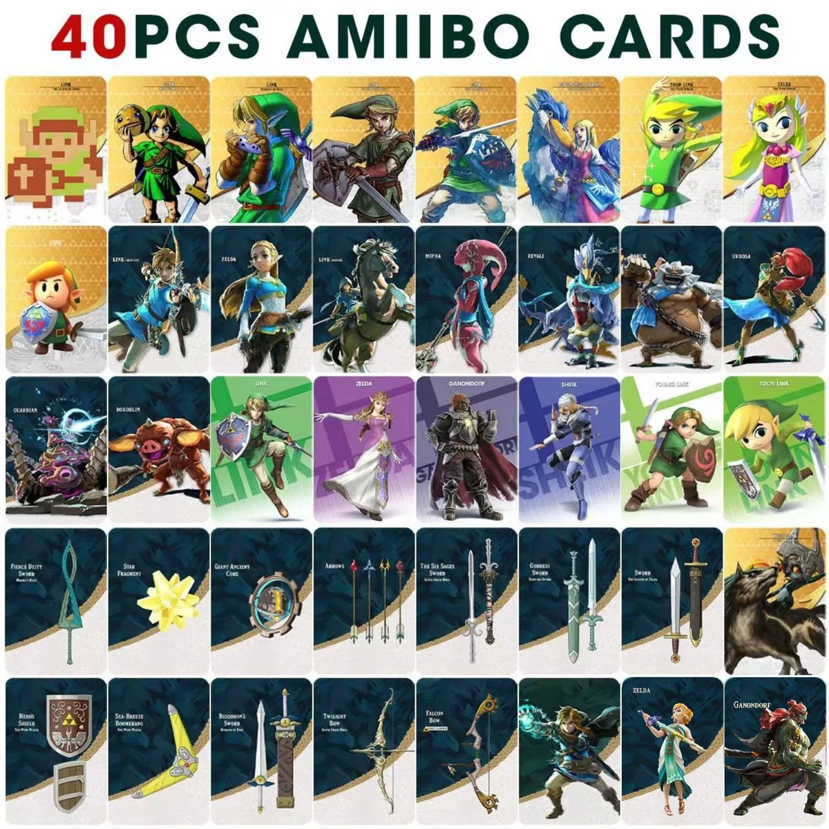 Corn Electronics Corn Electronics Zelda Amiibo NFC Tag Cards 40pcs Game — product photo