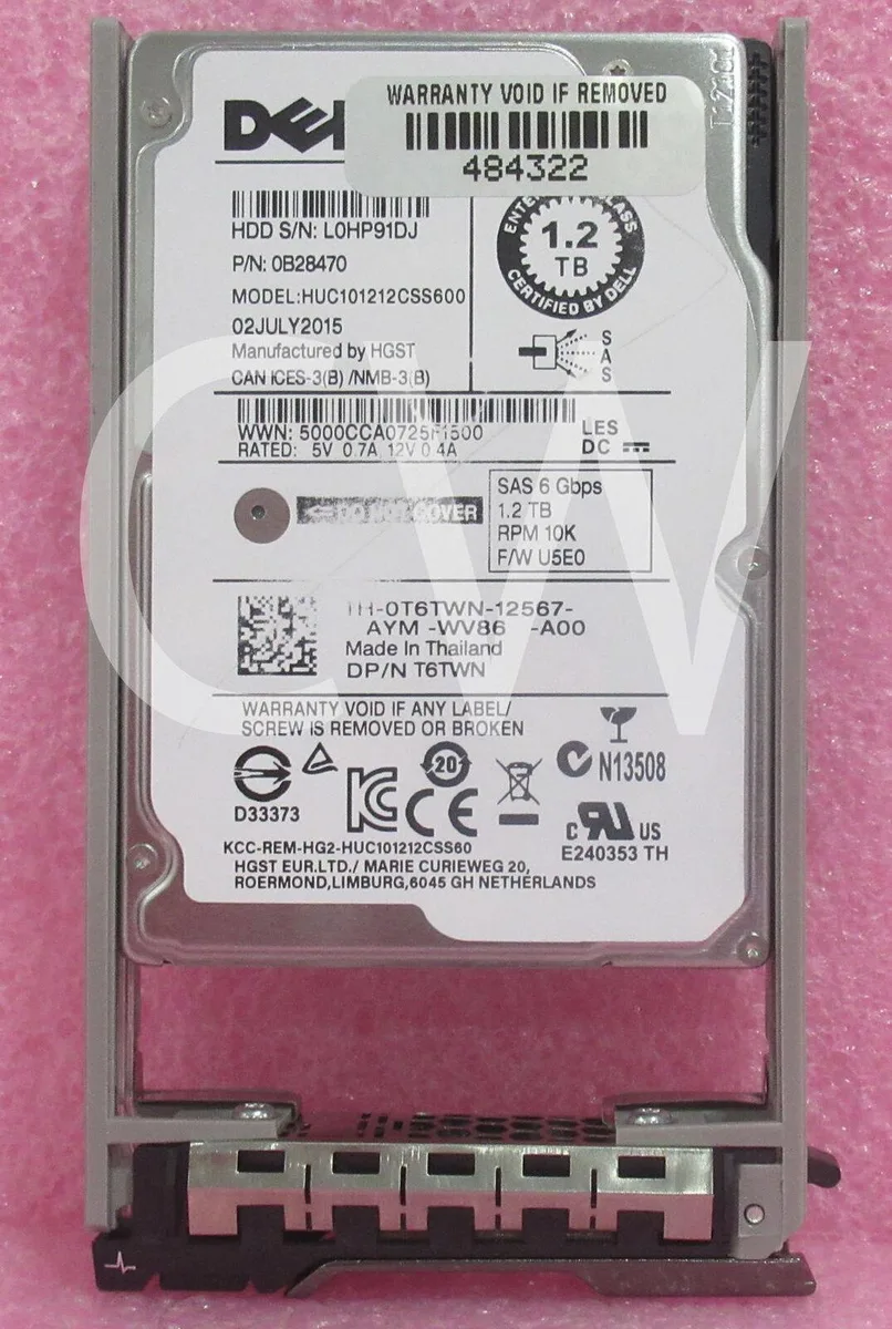 DELL DELL HUC101212CSS600 1.2TB 10000RPM 2.5" SAS 64MB internal hard drive — product photo