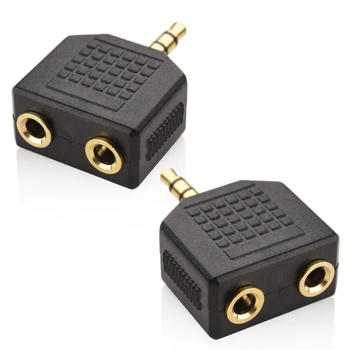  Mobi Lock ADA-3.5MM-SPLI 3.5mm Y Splitter 1 Male 2 Female 2-Pack Black — product photo