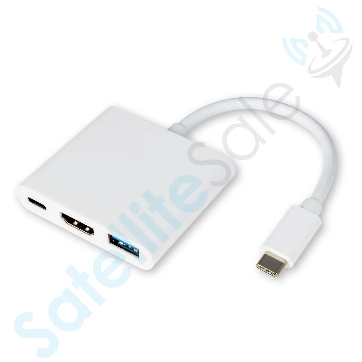 SatelliteSale SatelliteSale USB-C to USB 3.0/HDMI/USB-C Multiport Adapter White 5Gbps 4K/30Hz — product photo