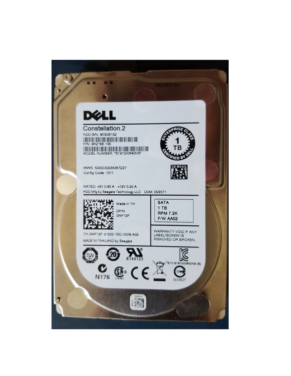 DELL DELL WF12F Seagate 1TB 7200RPM SATA 2.5" ST91000640NS — product photo