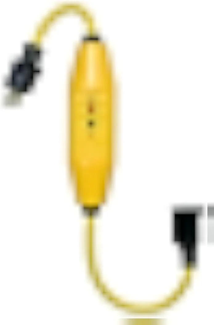TAURKENAM TAURKENAM 30438018 15 AMP Inline GFCI Cord 18 Inches Yellow power adapter — product photo