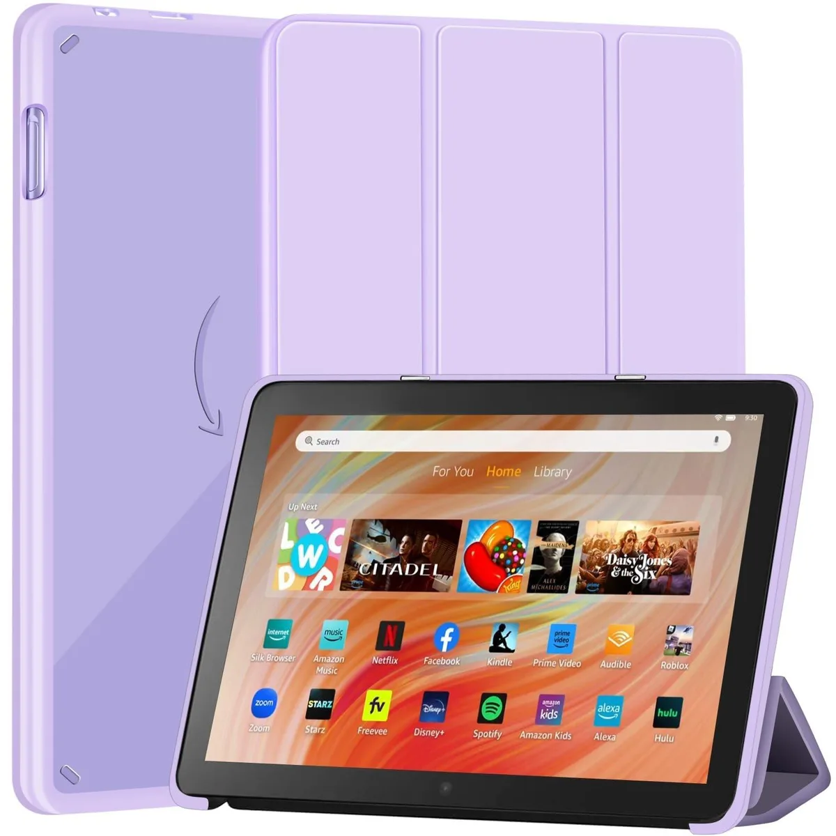 ALSEYE ALSEYE Slim Case for Fire HD 10 13th Gen 10.1" 2023 Light Purple 2 in 1 accessory — product photo