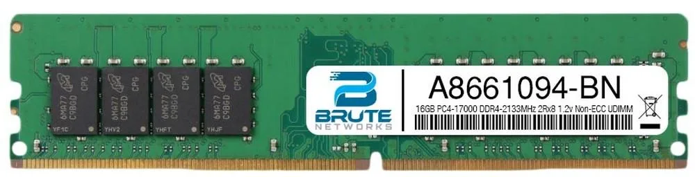 Brute Networks Brute Networks 16GB DDR4 2133MHz CL15 2Rx8 1.2V Non-ECC UDIMM — product photo