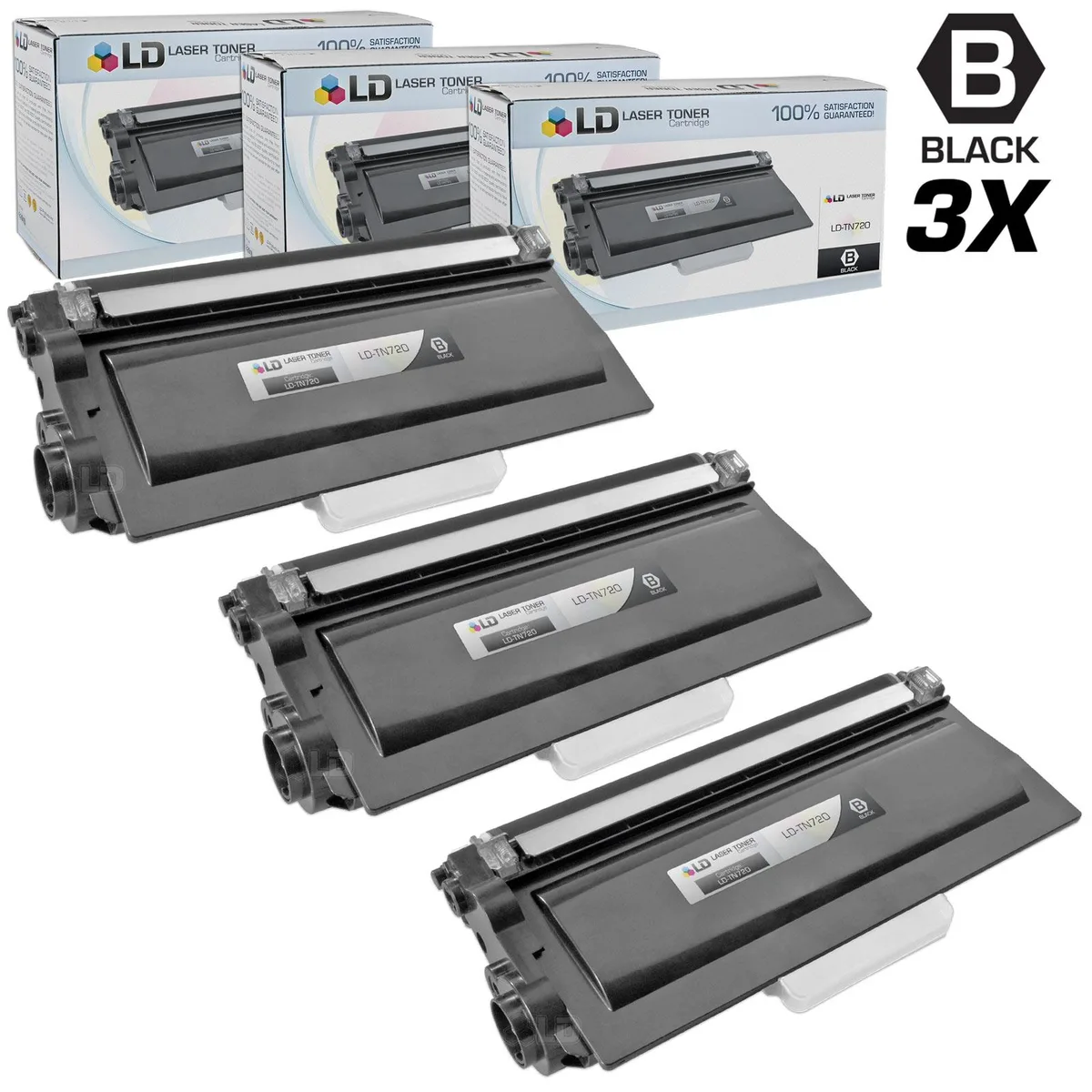 LD Products LD Products TN720 Black Toner Cartridge 3-Pack — product photo