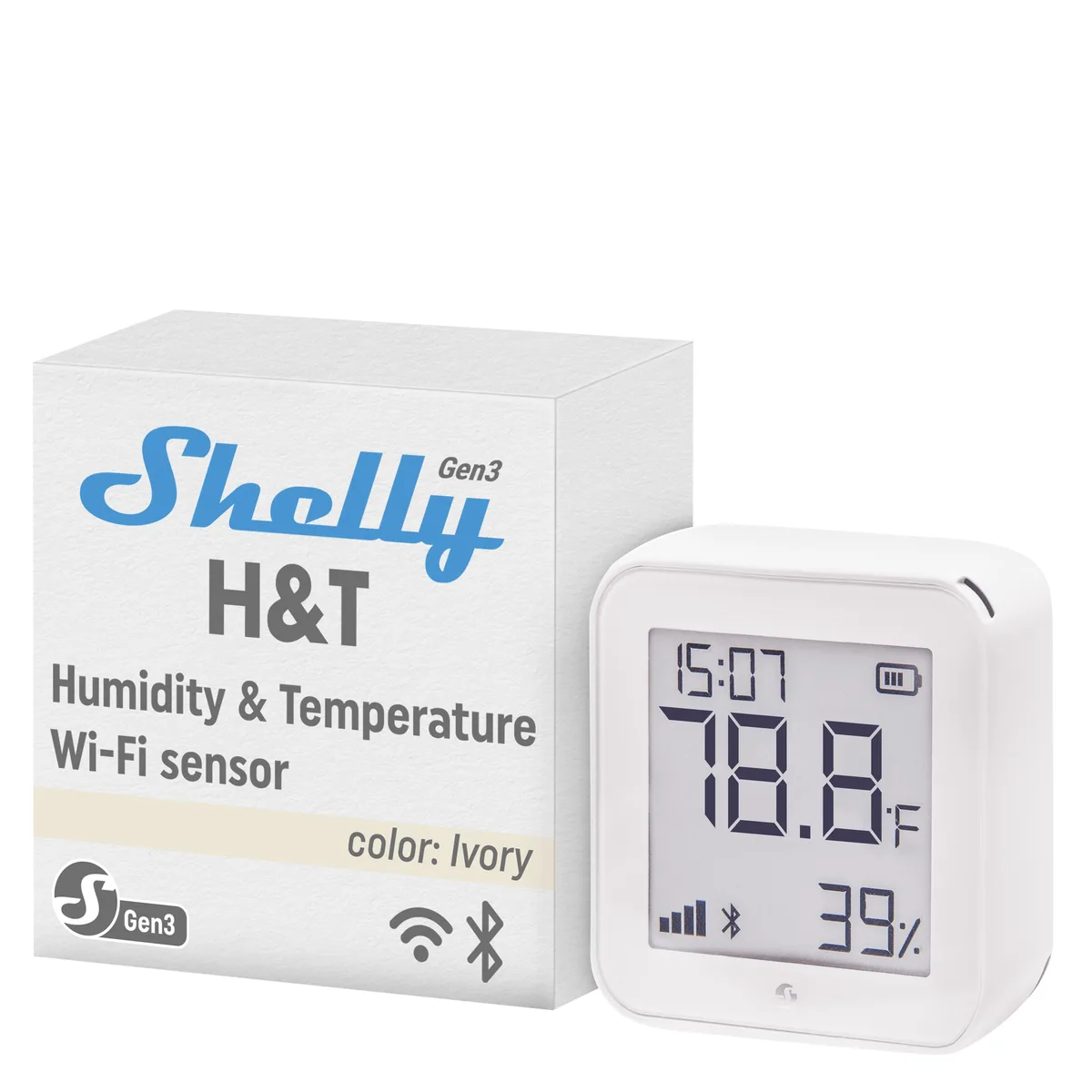 Shelly Shelly H&amp;T Gen 3 Temperature Humidity Sensor Ivory — product photo
