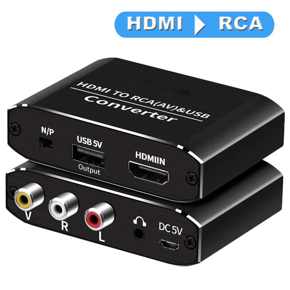 LUOM LUOM HDMI to 3 RCA Converter with 3.5mm Aux Audio Adapter (Aluminum) — product photo