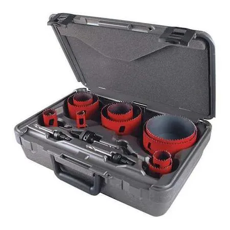 Morse MHS08E 13-piece hole saw kit with arbors in carrying case