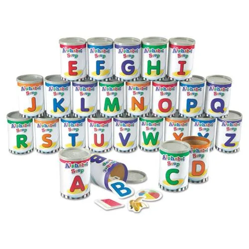 Learning Resources Learning Resources LER6801 Alphabet Soup Sorters 26 cans 130 cards — product photo