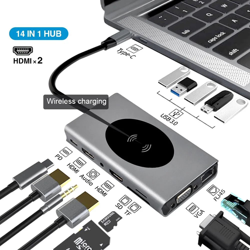 Jansicotek Jansicotek BXS14IN1 14-in-1 USB-C Docking Station with Wireless Charging — product photo