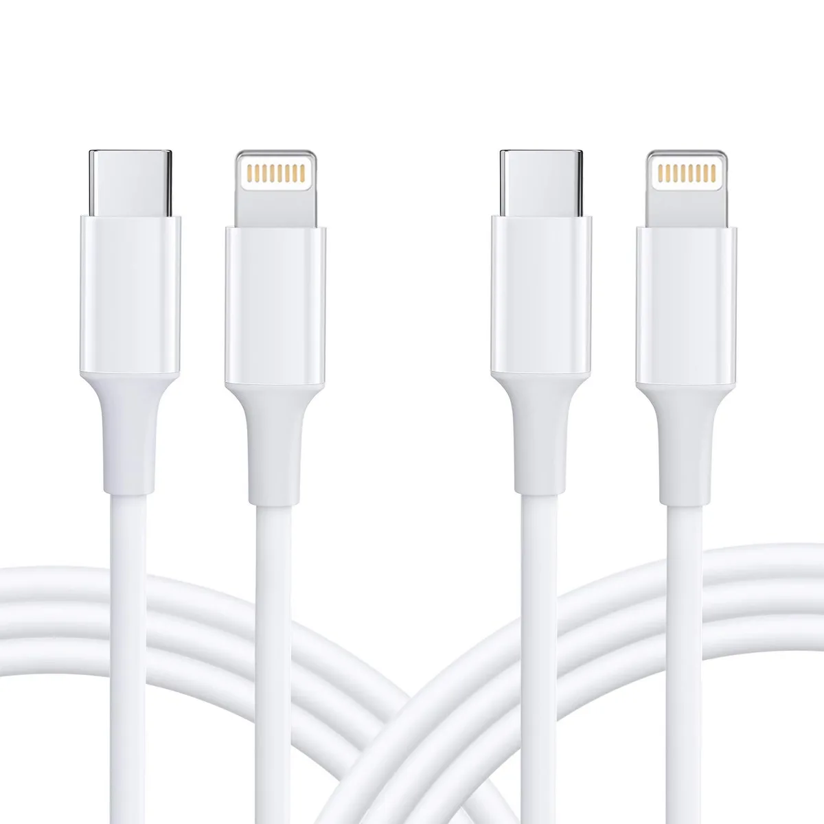 aibileec aibileec USB-C to Lightning Cable 2-Pack 3ft Aura White — product photo