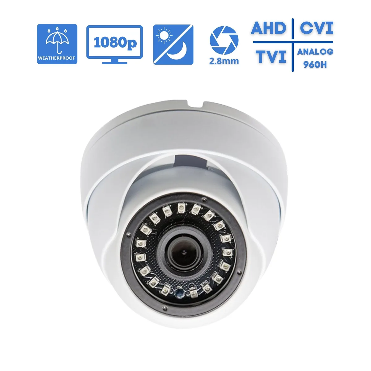 Evertech USA Evertech USA 1080p 2.8mm Dome CCTV Camera White — product photo