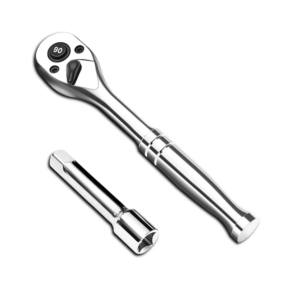  pgroup 1/4-Inch Drive 90-Tooth Ratchet Wrench 5" with 2" Extension Bar — product photo