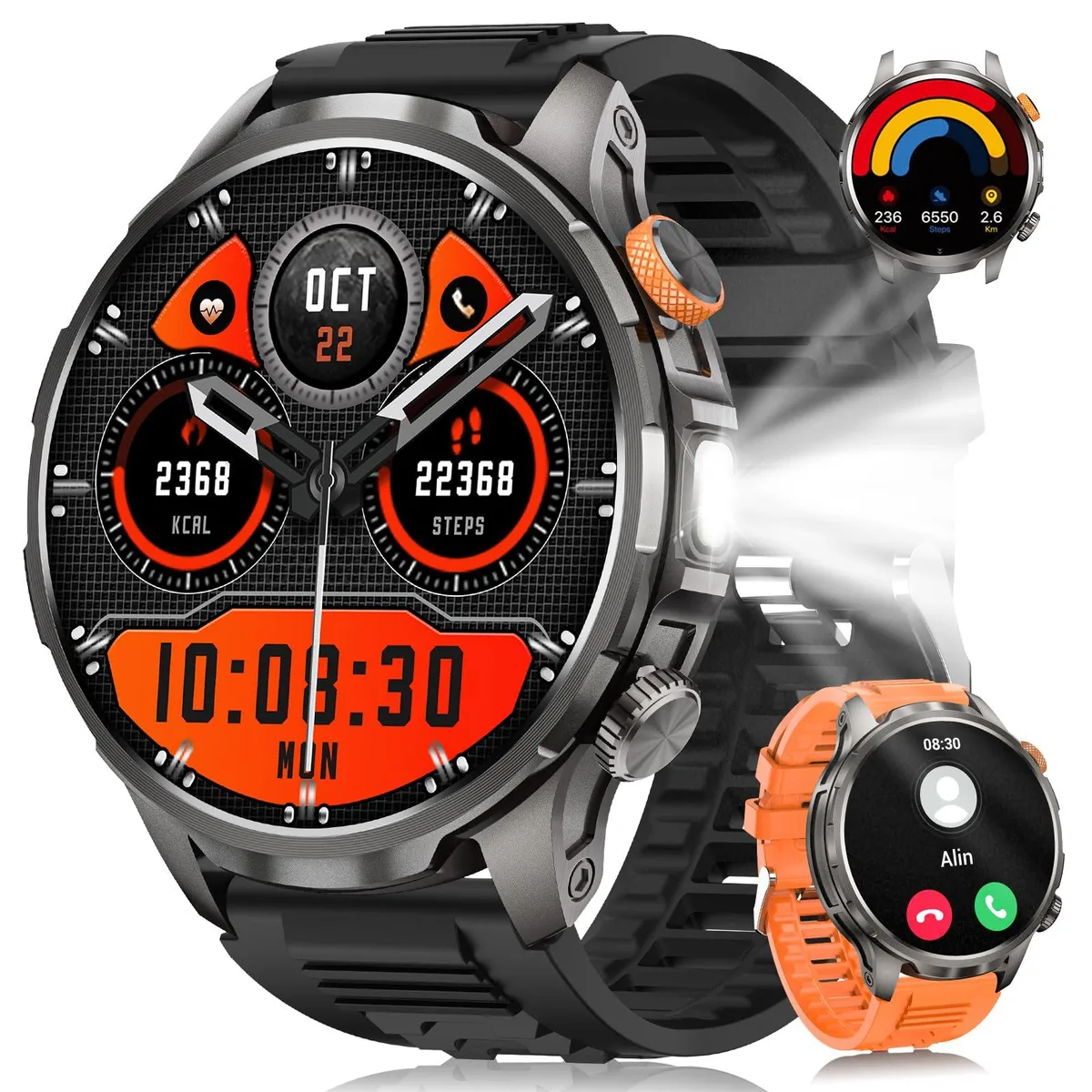  DEKELIFE AK90 1.91" Military Smart Watch Black — product photo