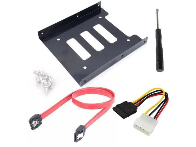 Manw Manw Red Metal 2.5" to 3.5" HDD Bracket with SATA 3 Cable & 4Pin IDE to SATA Power Cord — product photo