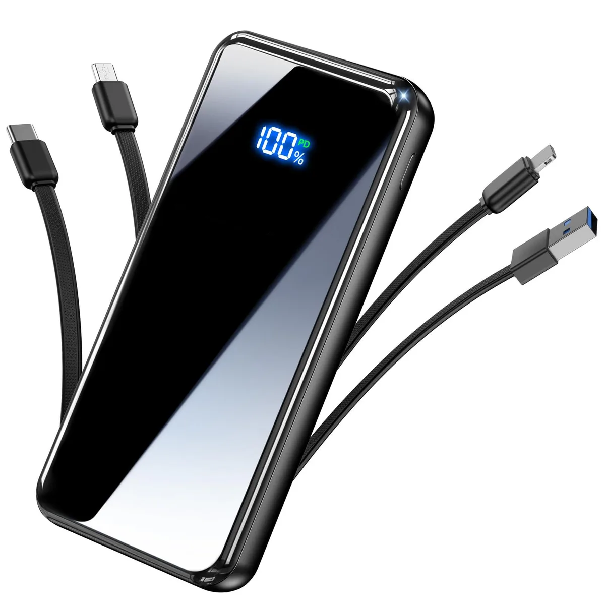 YILANS JM4 Pro 50000mAh power bank built-in cable 22.5W PD USB-C in & out charging — product photo