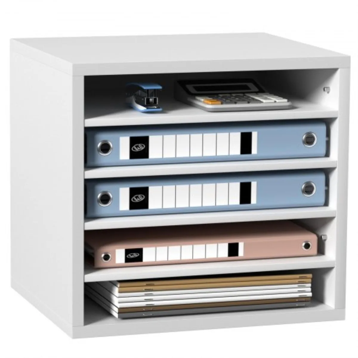 VEVOR VEVOR 5-Compartment Wood Literature Organizer 13.9x12x13in White — product photo