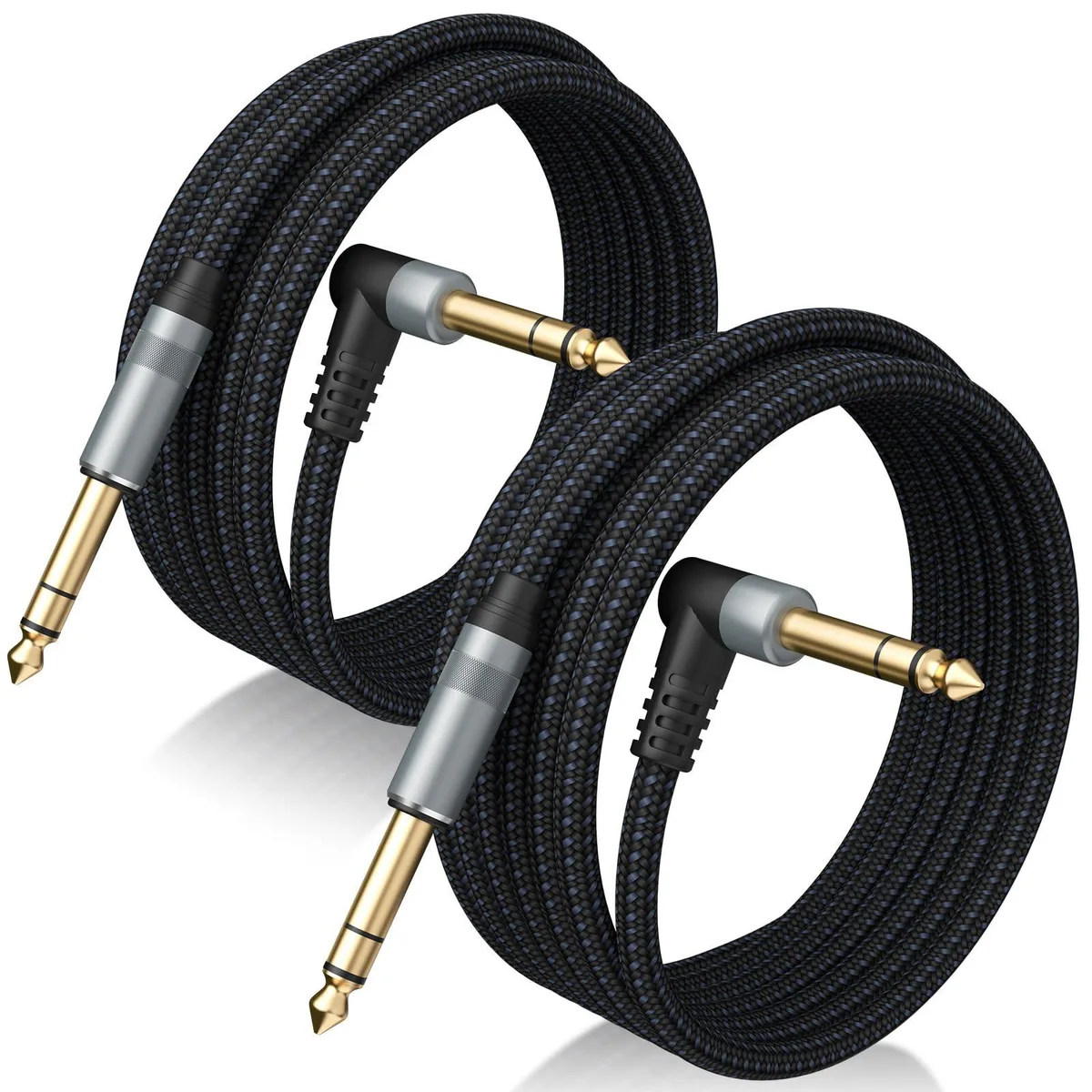  Hosa 2 Pack 1/4" TRS Cable 10 ft Right Angle Male-to-Male — product photo