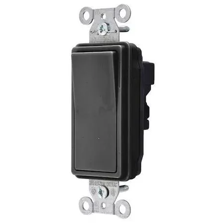 Black rocker wall switch with modular wiring terminals