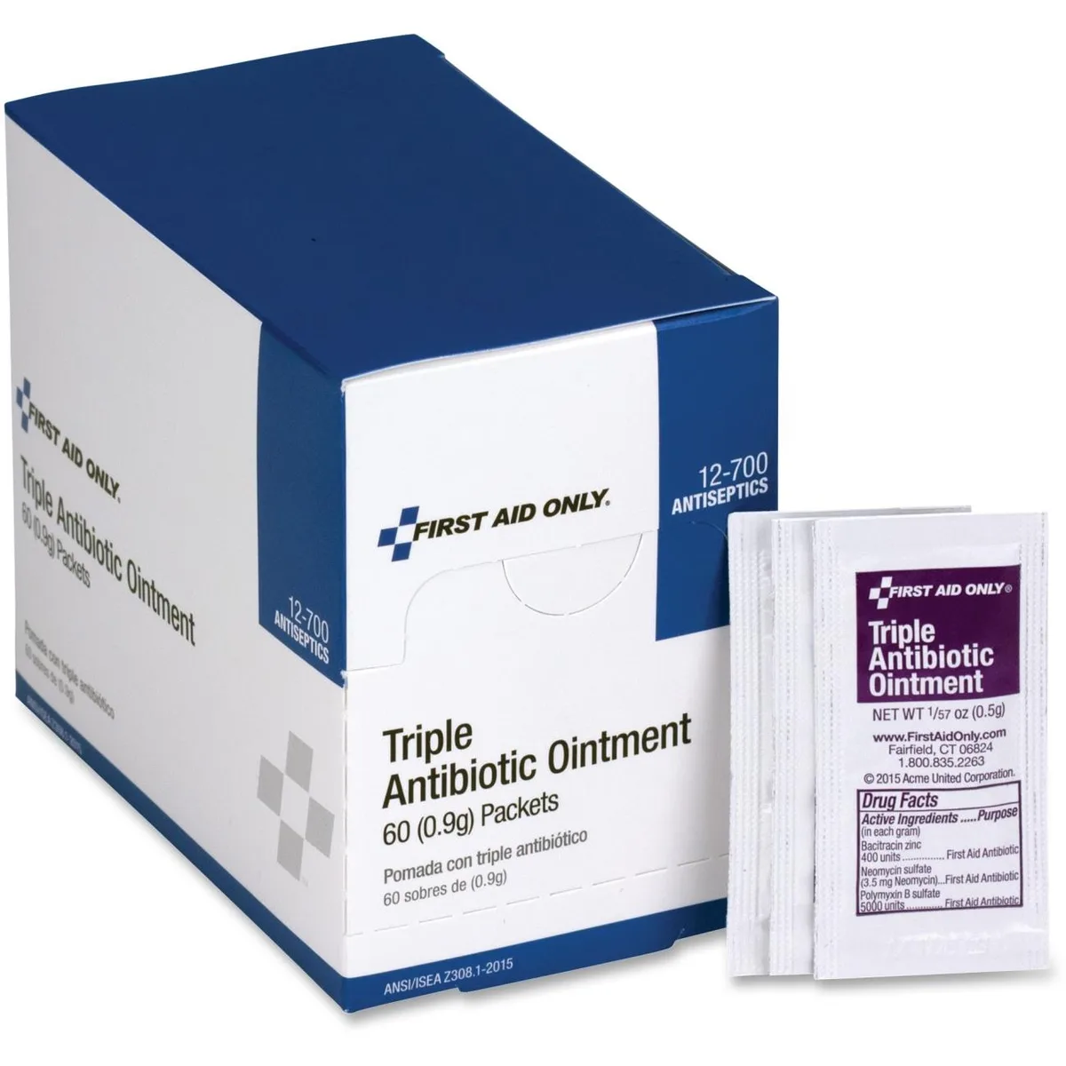 First Aid Only First Aid Only 12700 Triple Antibiotic Ointment Packets 50/Box — product photo