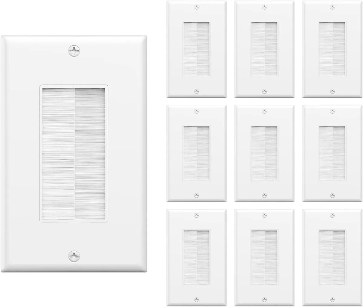 TAURKENAM TAURKENAM Brush Wall Plate 10-Pack White — product photo