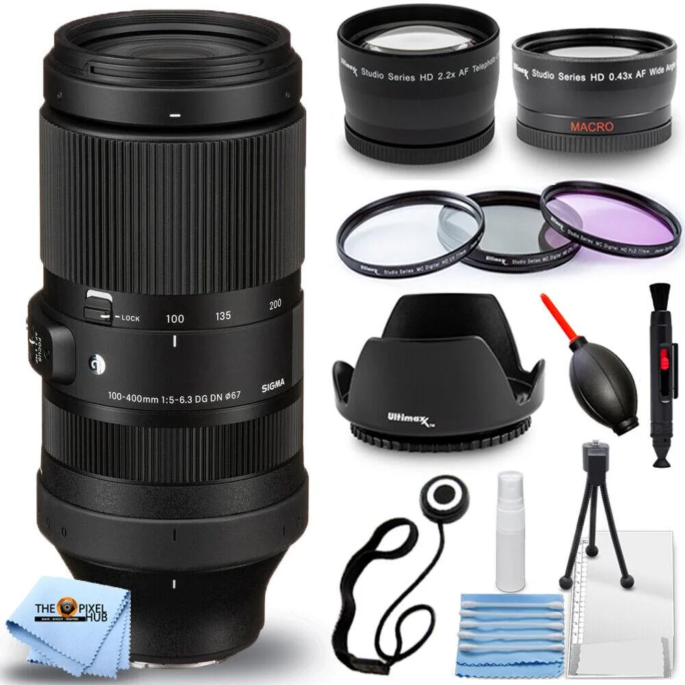 SIGMA SIGMA 100-400mm f/5-6.3 DG DN OS Contemporary Lens Fujifilm X 10PC Bundle camera lens — product photo