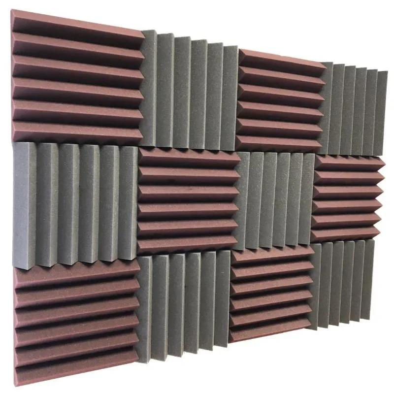Soundproof Store Soundproof Store Acoustic Foam Panels Burgundy Charcoal 12 Pack — product photo
