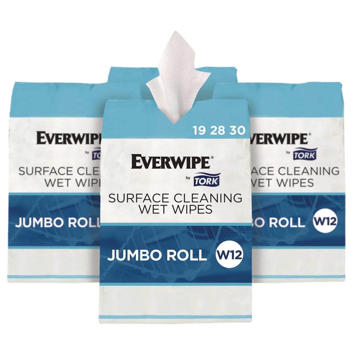 White lemon-scented wet wipe roll in carton packaging