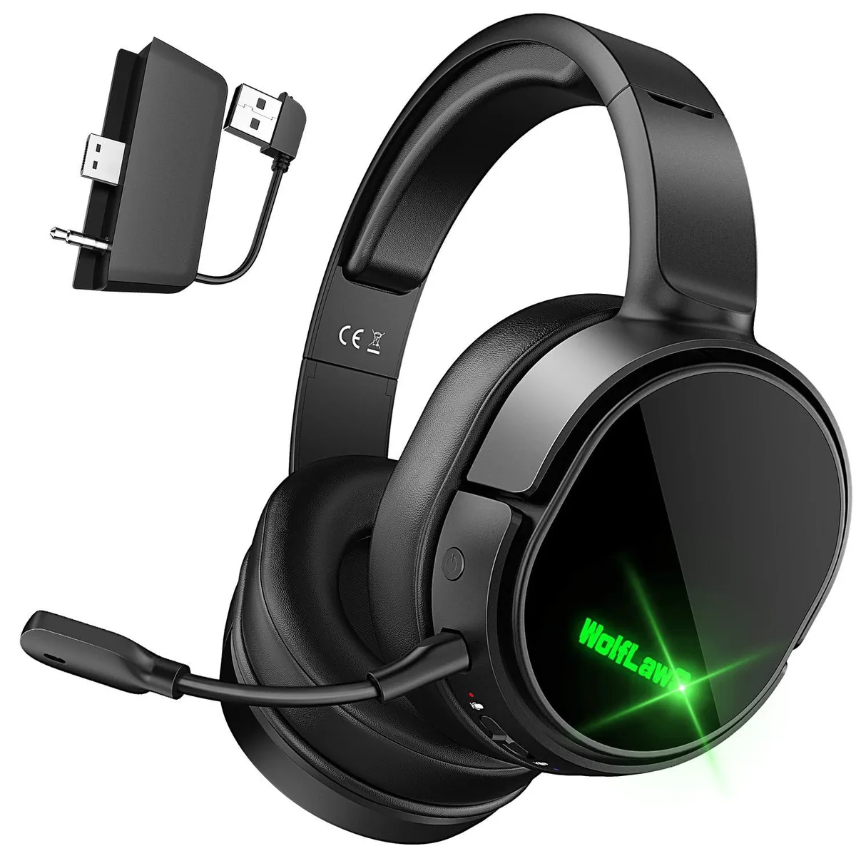 WolfLawS X0 Wireless Gaming Headset Bluetooth 5.0 40h Black — product photo