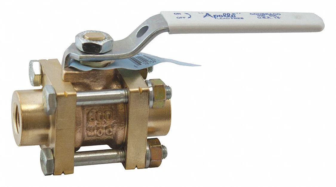 Bronze two-way ball valve with lever handle