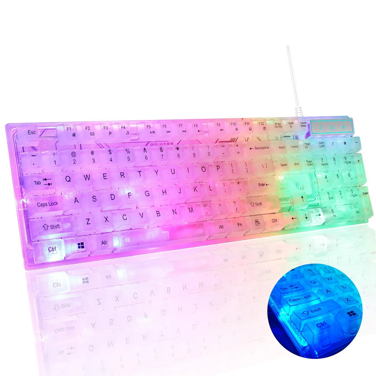 Likaty Likaty Transparent Wired Gaming Keyboard 104-Key RGB — product photo