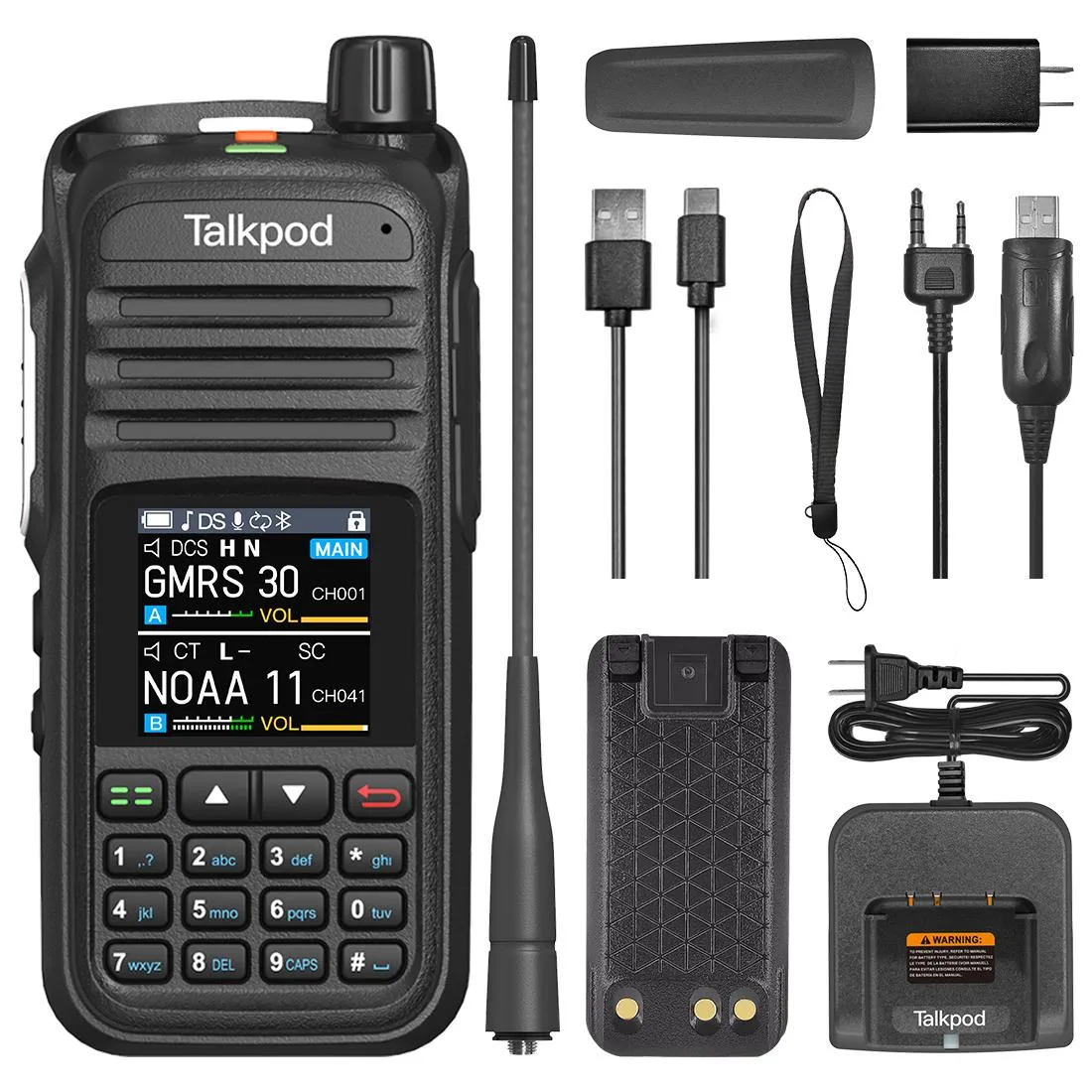 Talkpod Talkpod A36Plus 5 W GMRS/FRS two-way radio 512 channels 1.44 in screen black — product photo