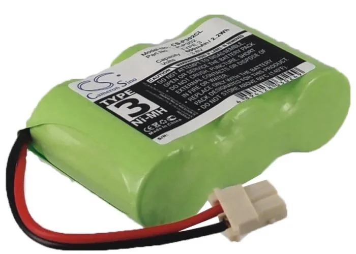 Rectangular black battery pack with label and terminals
